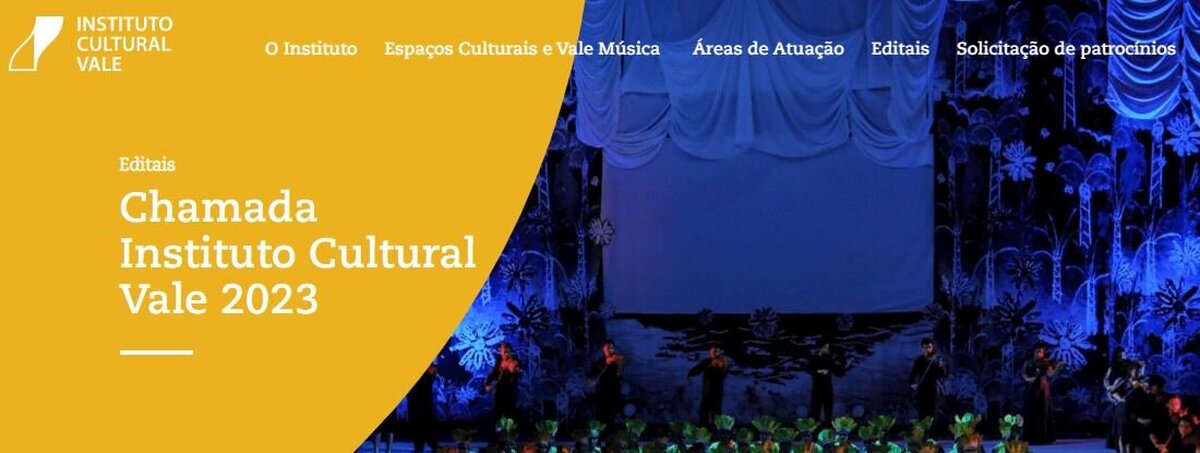 Chamada Instituto Cultural Vale 2023: inscrições abertas - Pessoa Jurídica